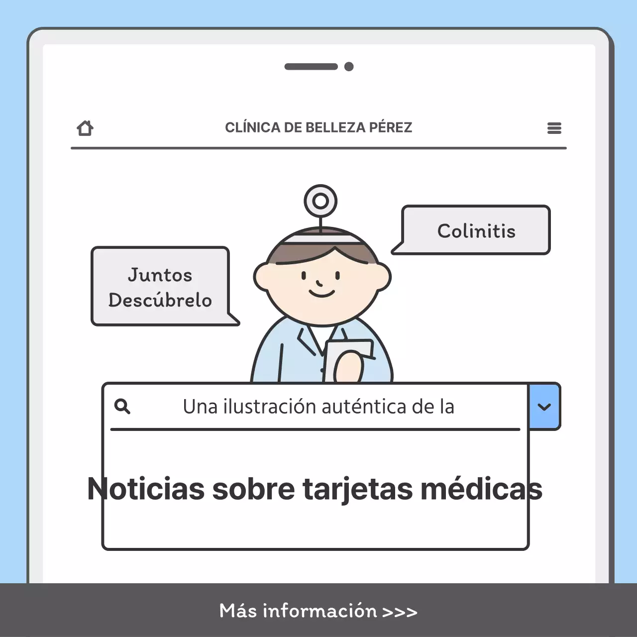 Promocione su hospital con un bonito concepto de móvil en azul claro