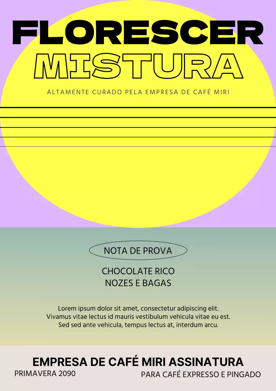 Grãos de café gráficos em cores néon