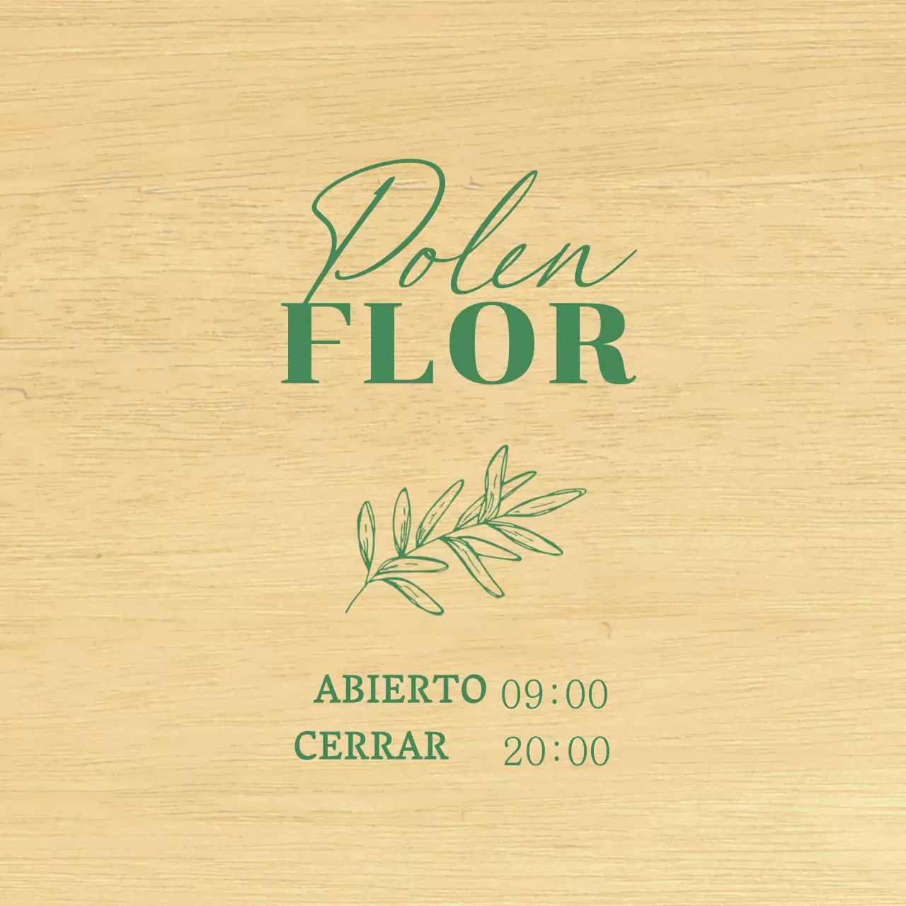 Diseño de floristería con ilustraciones botánicas verdes dibujadas a mano