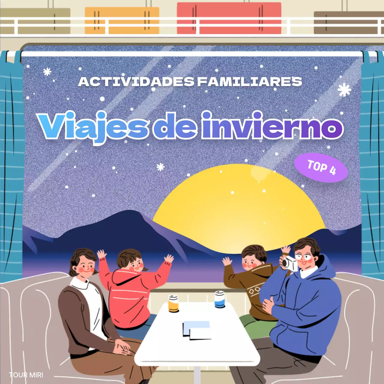 Presentamos los destinos de invierno azul cielo y púrpura