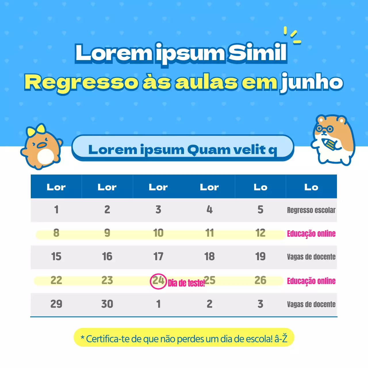 Cartas de regresso à escola