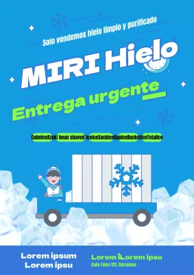 Promover la venta de un bonito reparto de hielo en azul claro y chartreuse