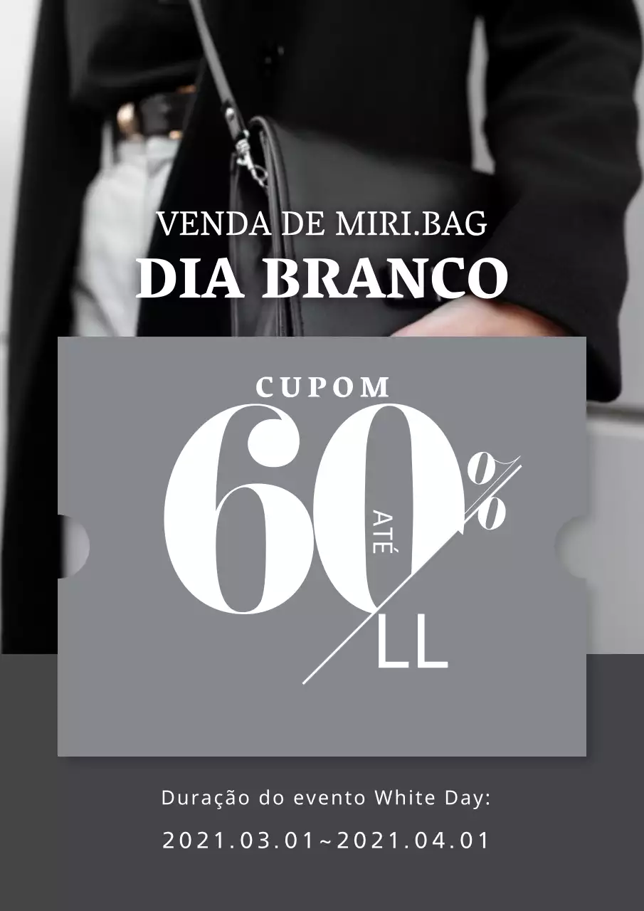 Uma venda limpa para o Dia Branco em cinzento e preto