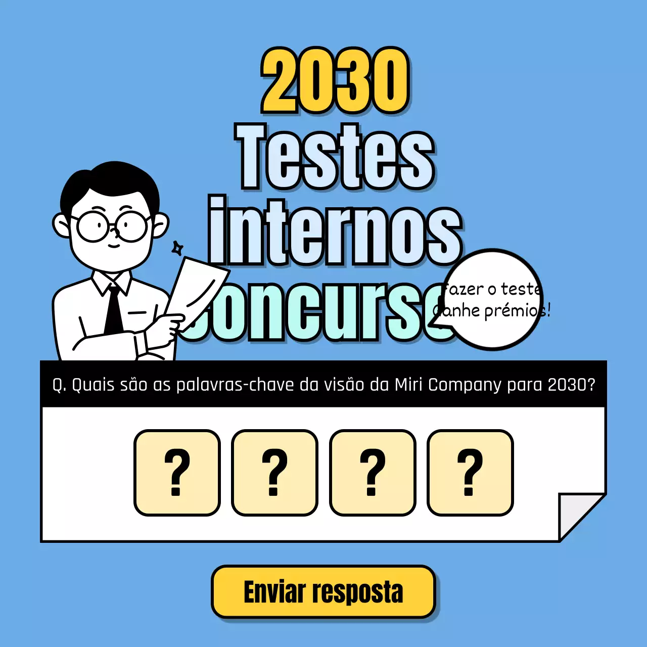 Um fundo monocromático azul limpo para um concurso interno de perguntas e respostas