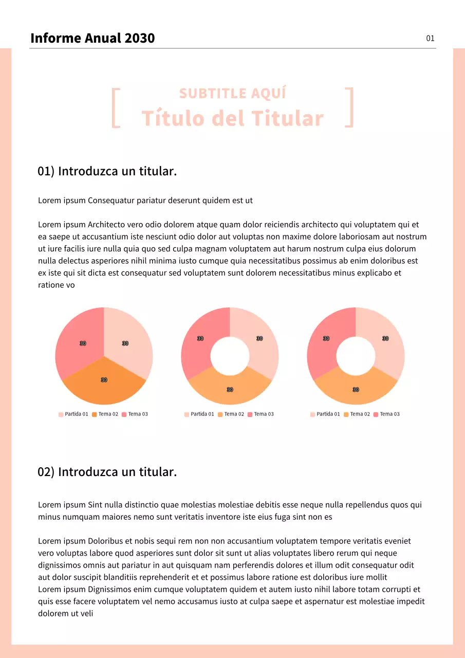 Formatee informes o documentos infográficos en tonos rosas