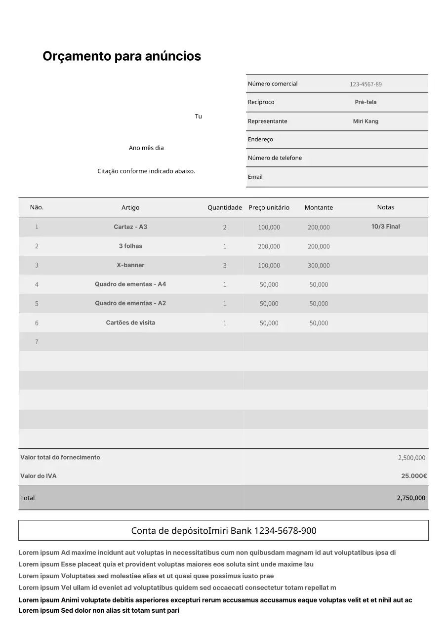 Uma citação de design de anúncio limpo, a preto e branco