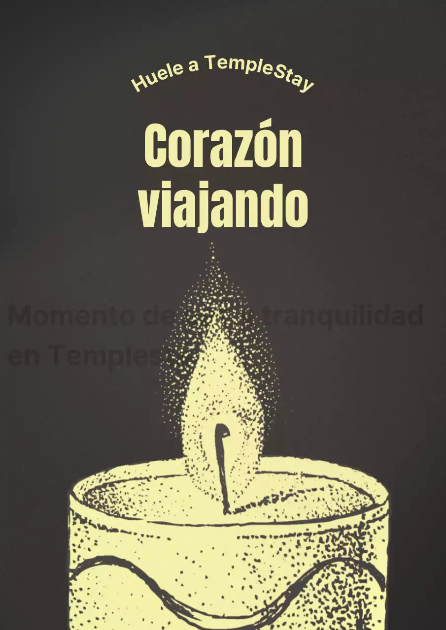 Ilusiones de velas y escritos a mano templo estancia viajes eventos en marrón y patrones de texto