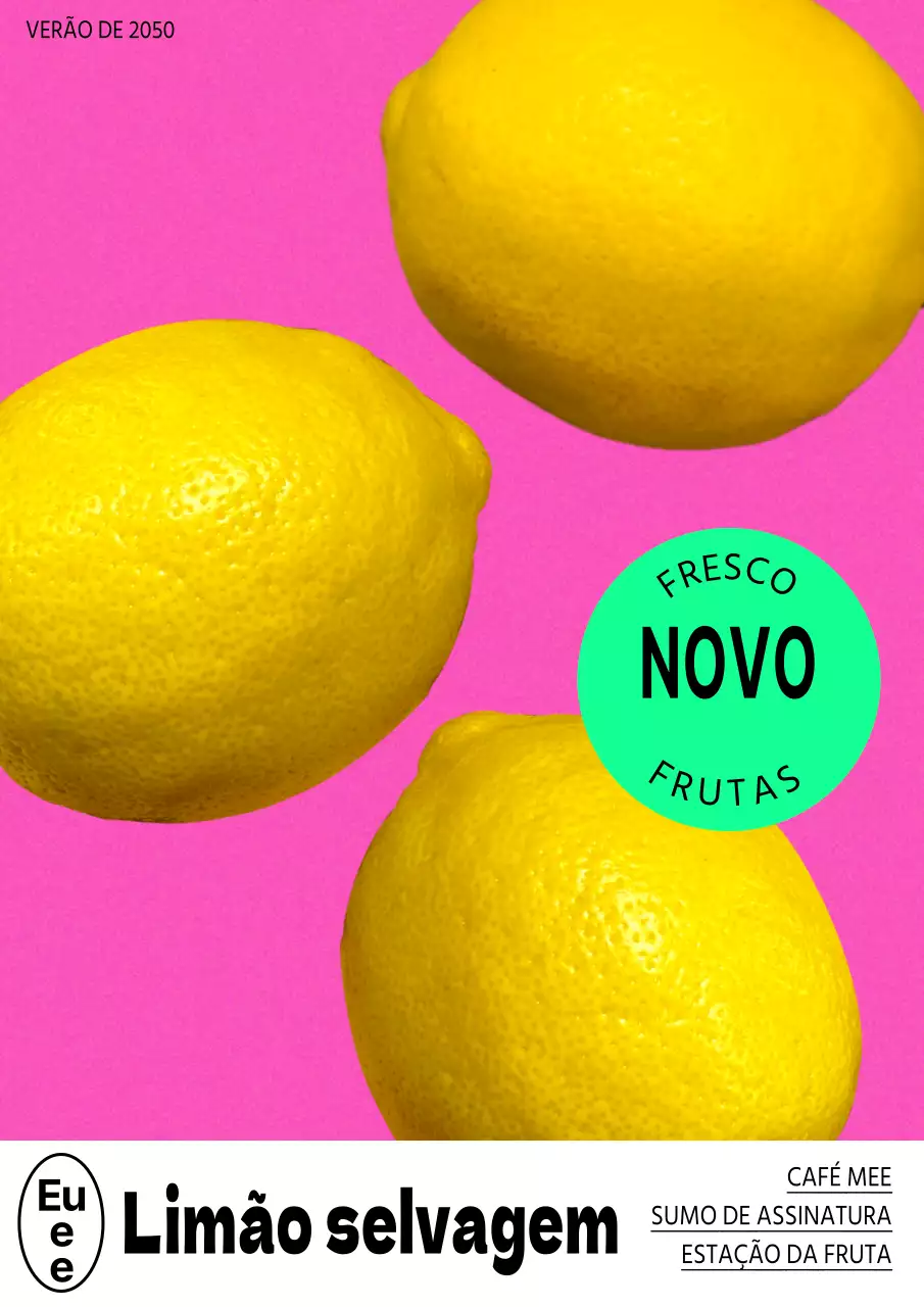 Promover a fruta do café vintage em amarelo e cor-de-rosa