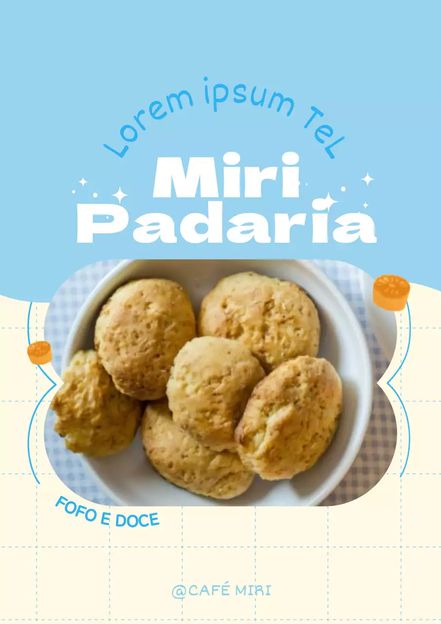 Promova o seu menu com uma bonita moldura azul e branca