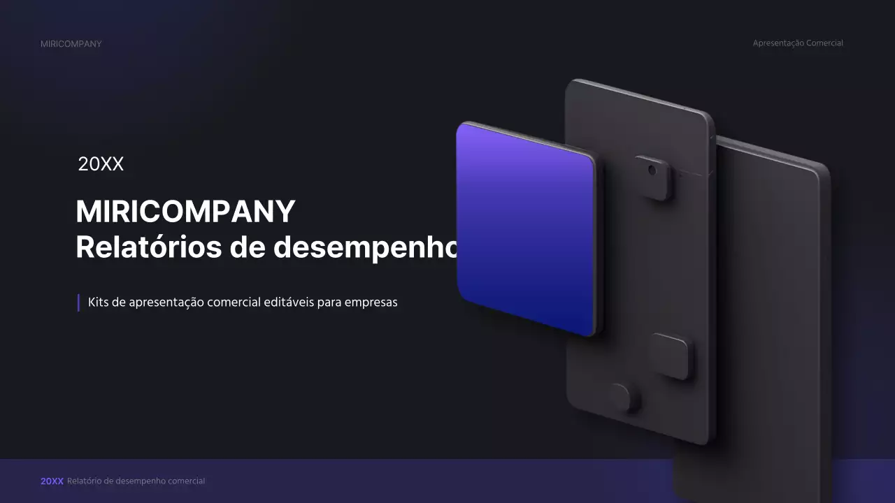 Kit de apresentação comercial tridimensional com conceito de IU roxo