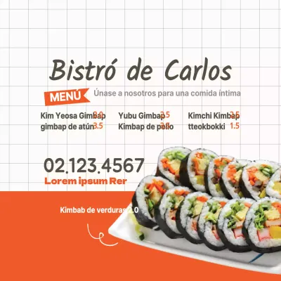 El menú del restaurante incluye un simpático pulpo marrón y una ilustración de takoyaki