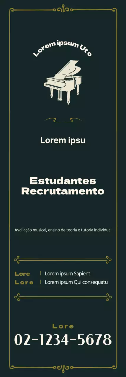 Moldura emocional em verde e amarelo Anúncio concetual de recrutamento para escola de música