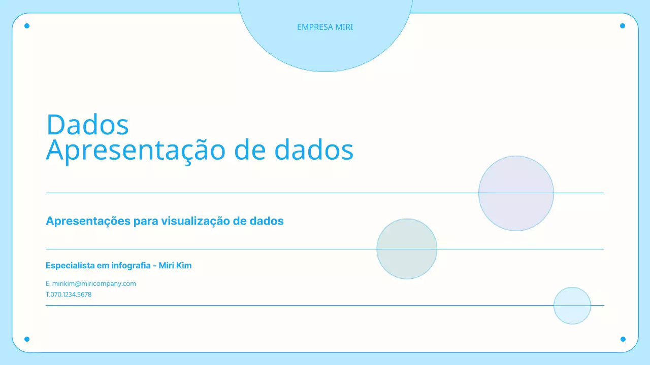 Gráficos e infografias com círculos em tons de azul pastel