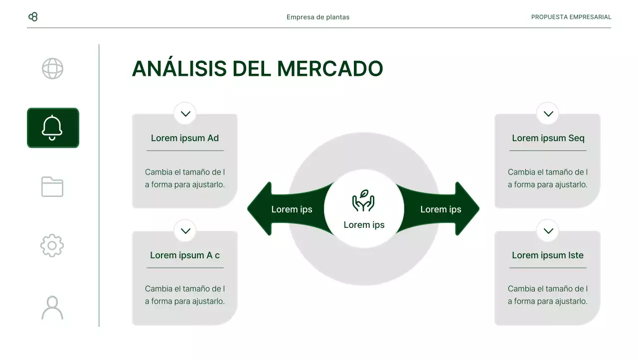 Propuesta de negocio de negocios en blanco y verde concepto de hoja natural