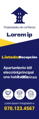 Anuncios inmobiliarios en azul marino