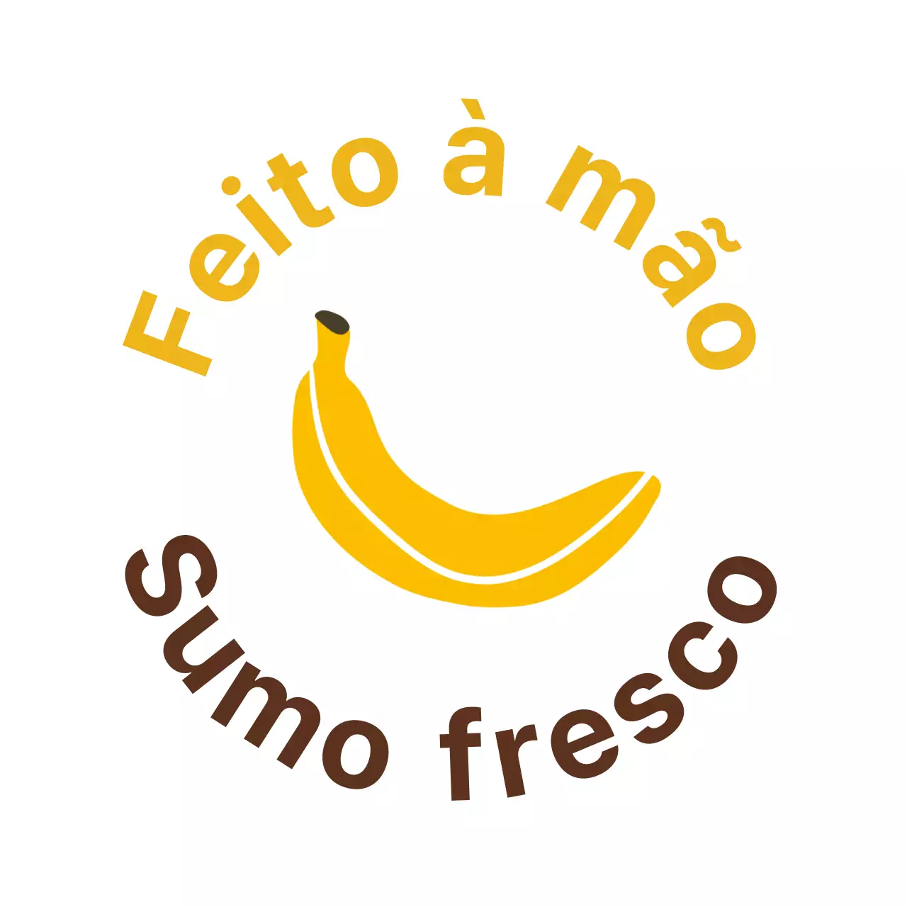 Rótulo de sumo com ilustração simples em fundo branco