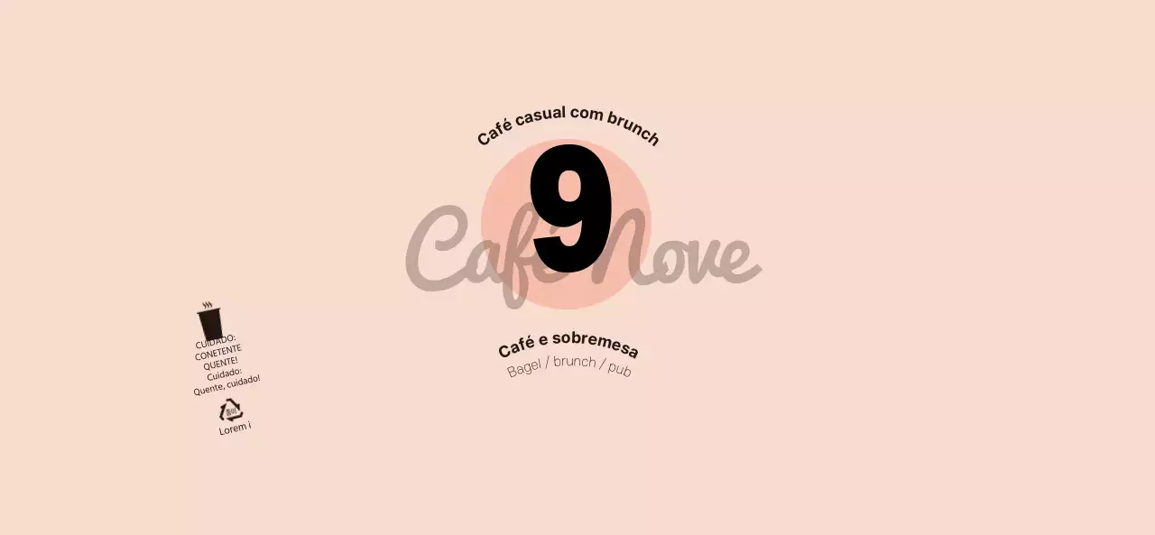 Para um café de conceito simples e único em cor-de-rosa e preto