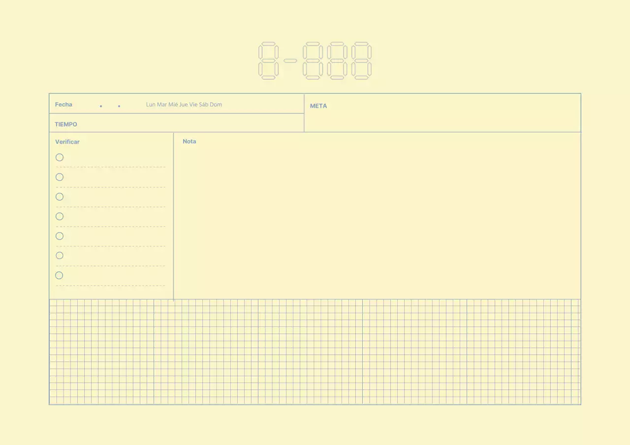 Planificador simple de líneas amarillas y azules