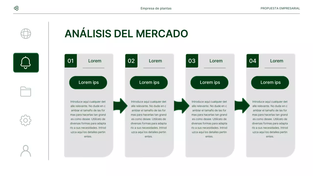 Propuesta de negocio de negocios en blanco y verde concepto de hoja natural