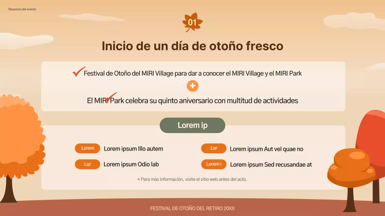 Prospecto del Festival de Otoño Marrón y Natural