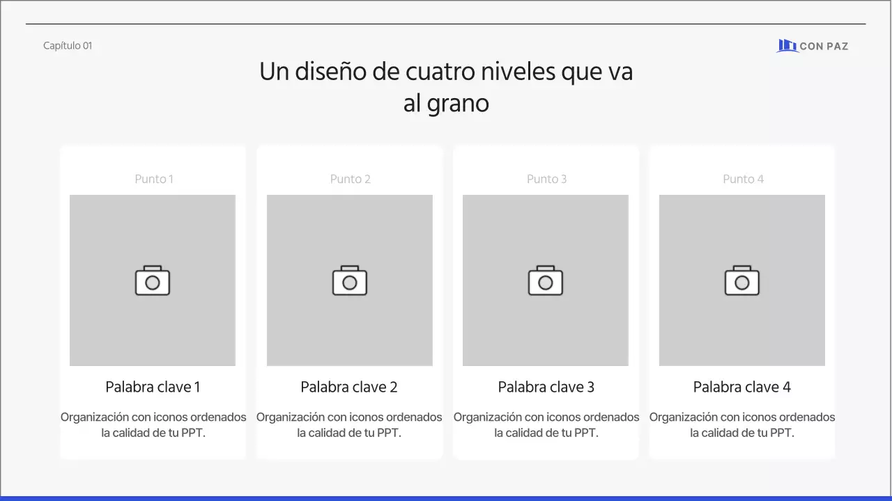 Propuesta corporativa sencilla y limpia en azul-gris