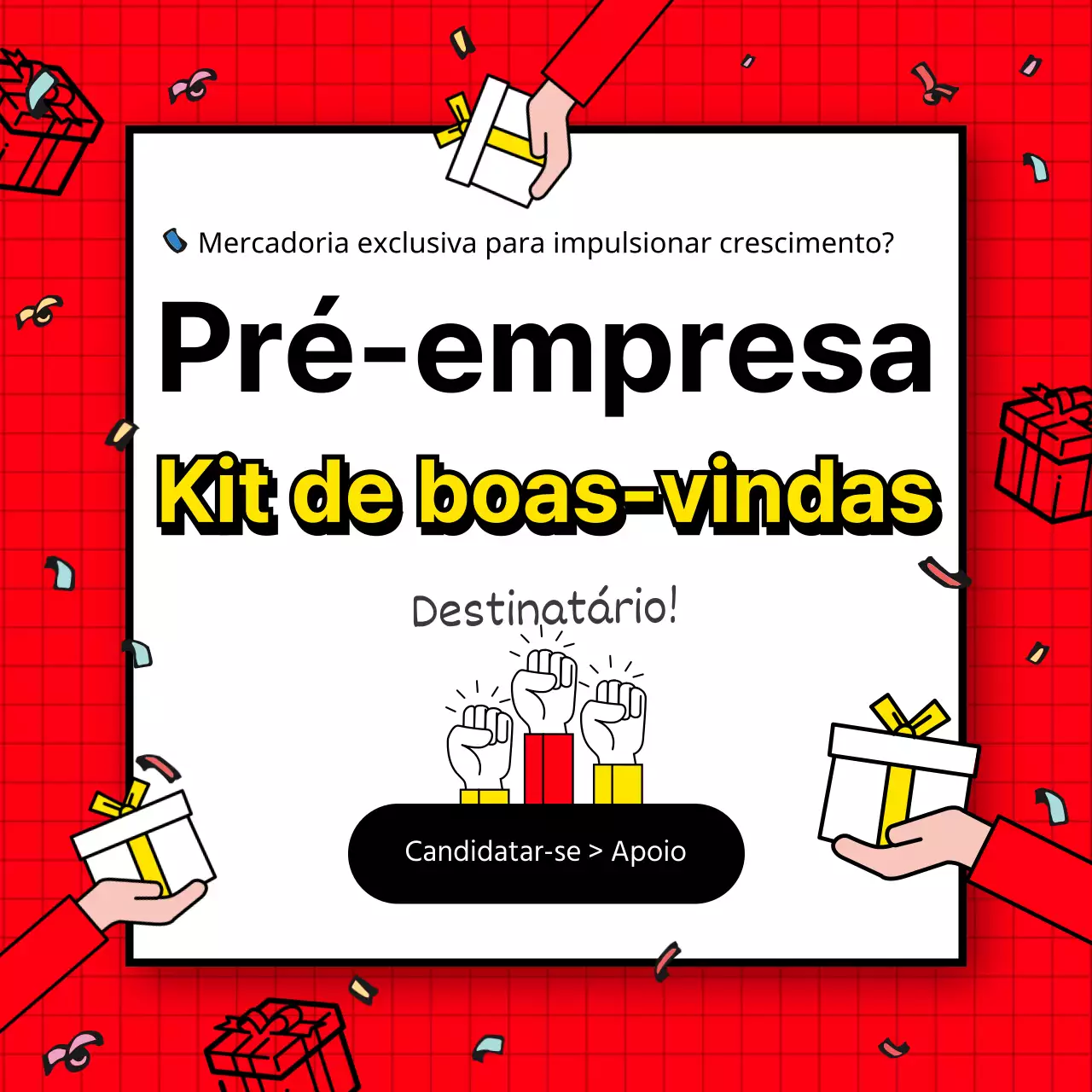 Vermelho Amarelo Preto Prenda Oferta Evento Redes sociais Modelo quadrado