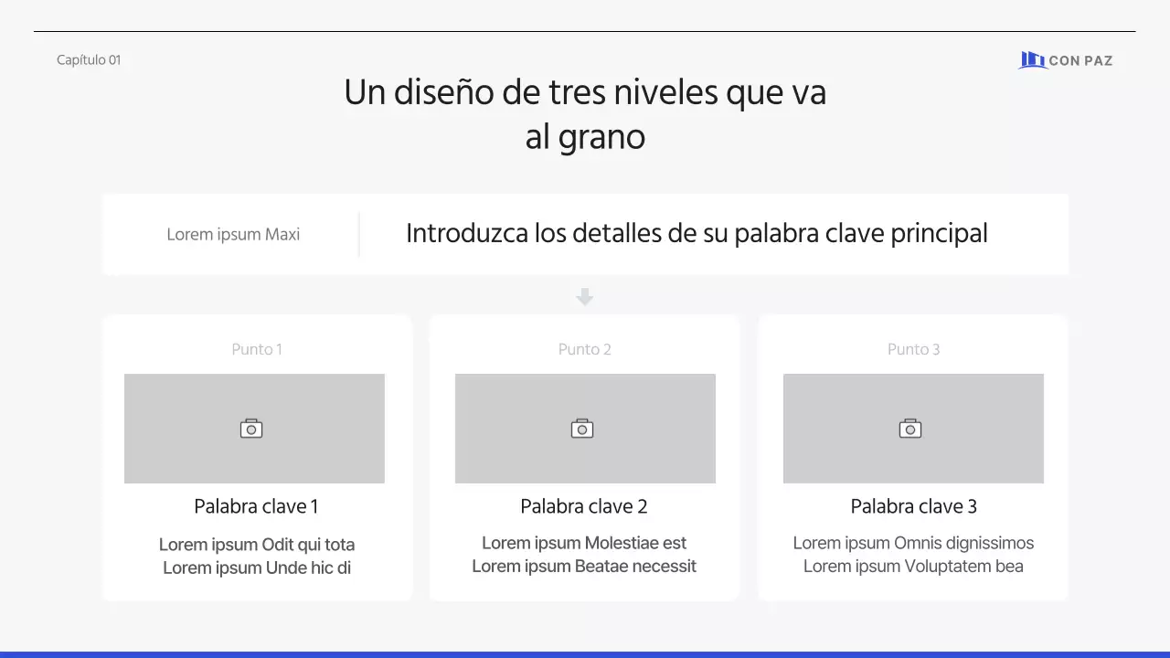 Propuesta corporativa sencilla y limpia en azul-gris