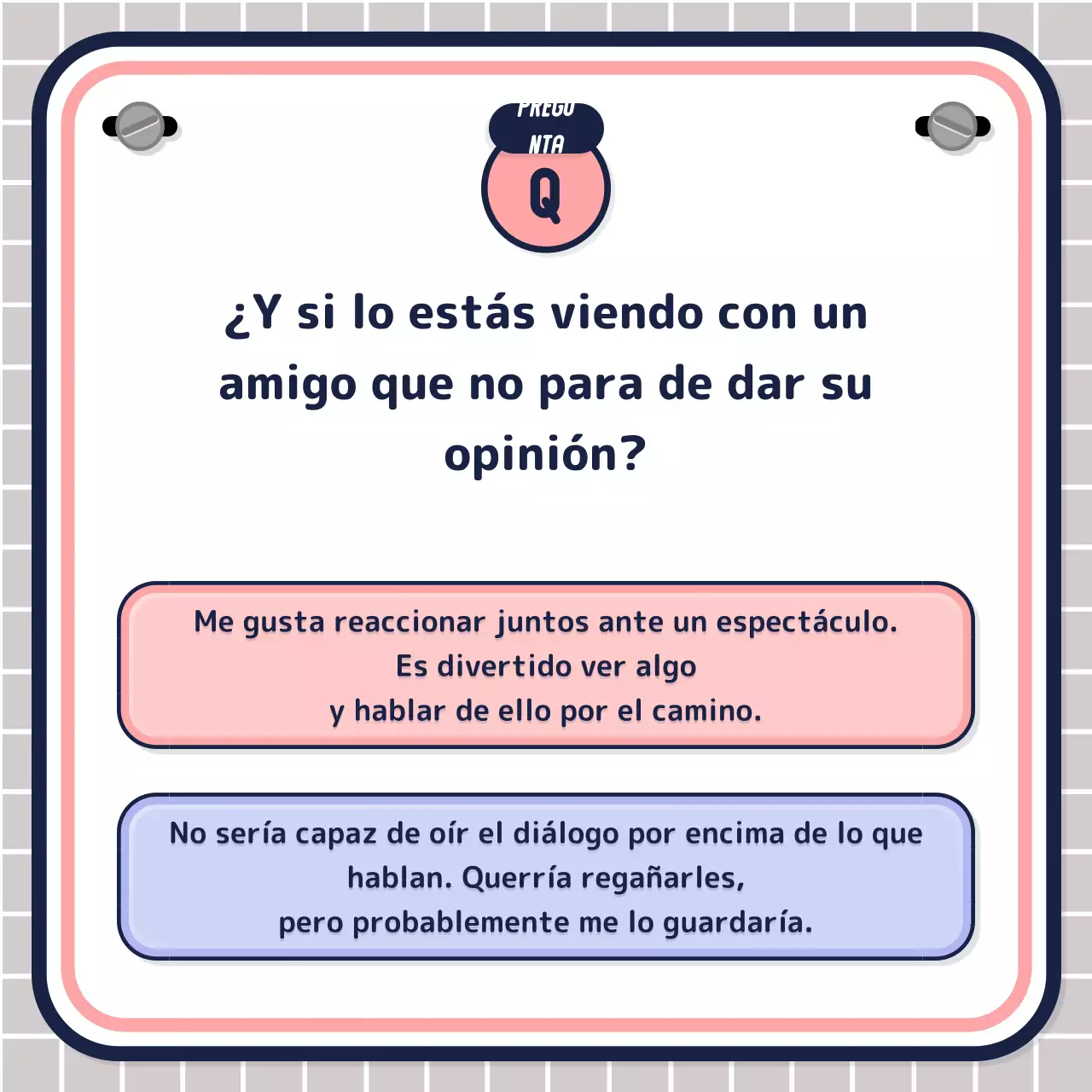 Test de texto sencillo en rosa malva azul marino