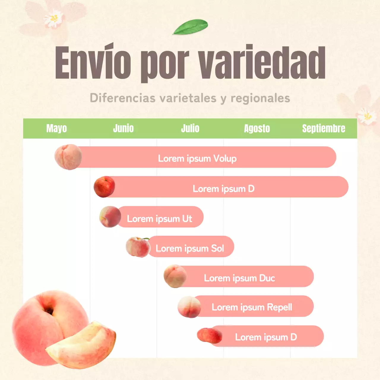 Cómo conservar la fruta bonita en melocotones rosas y beiges