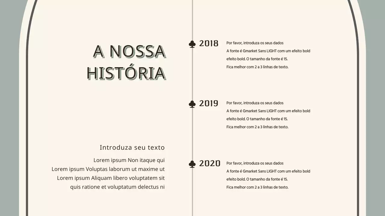 Infografia da história TIMELINE em conceitos de marfim e cinzento