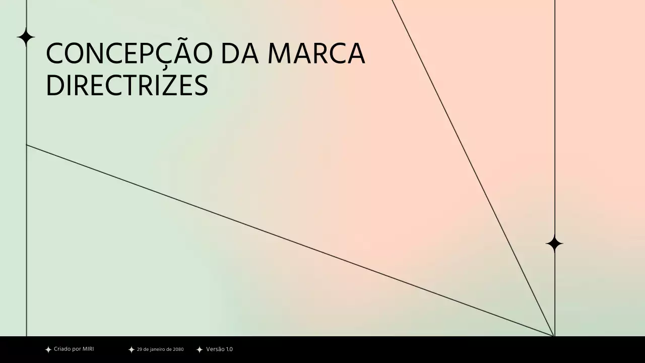 Directrizes de design de marca simples com um motivo de linhas pretas sobre um fundo pastel