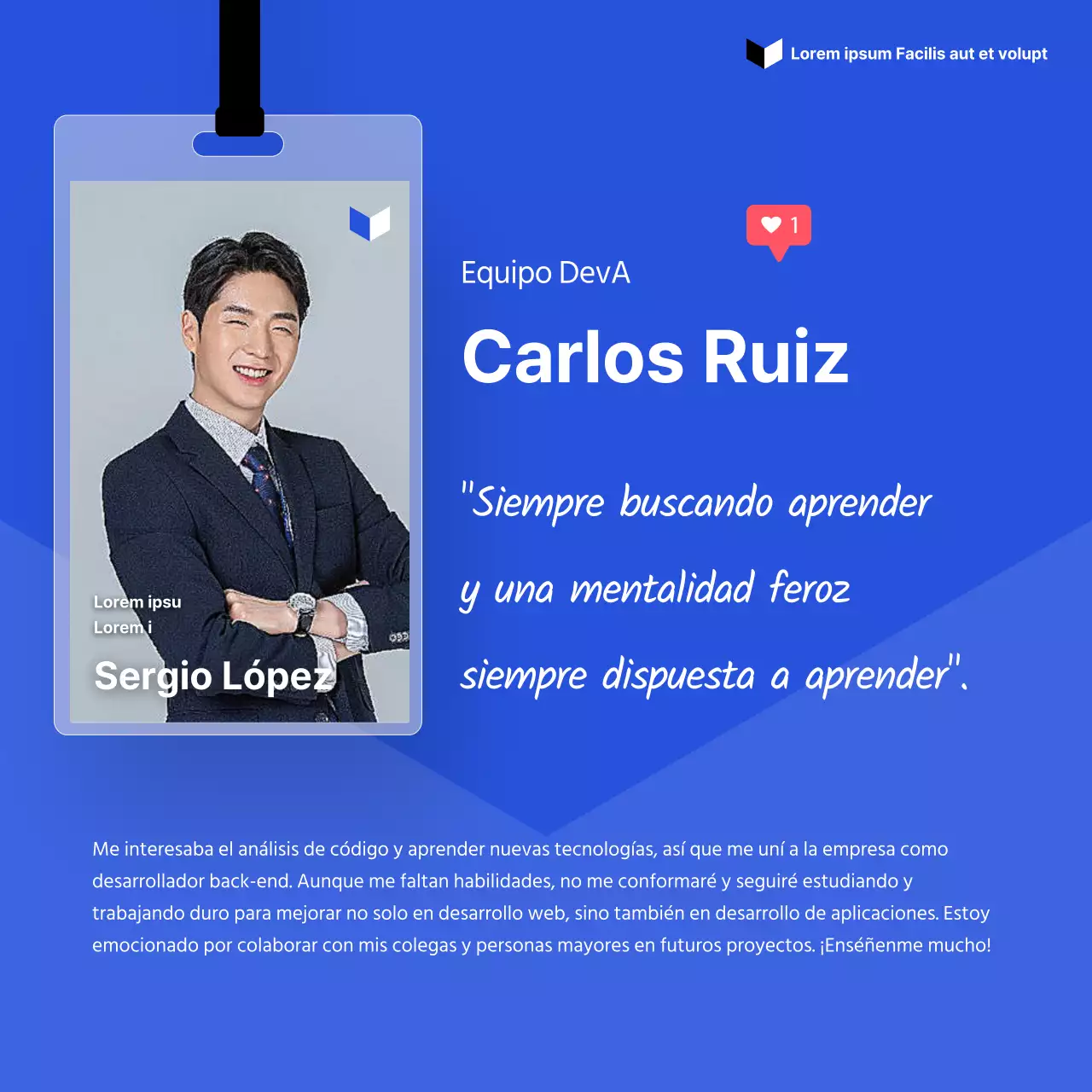 Una presentación limpia y sencilla para los nuevos empleados en tonos azules CardNews