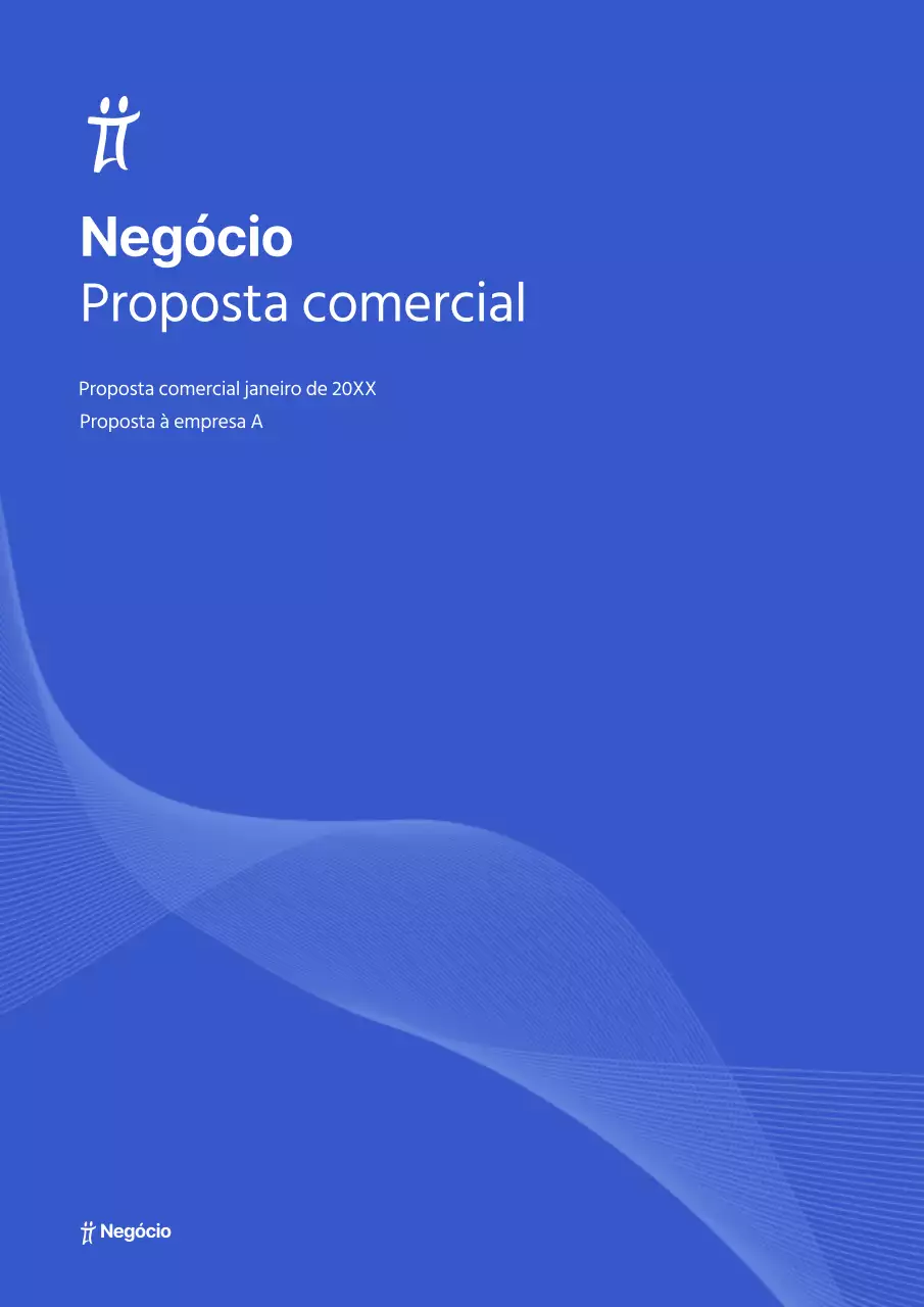 Proposta comercial de conceito simples em azul
