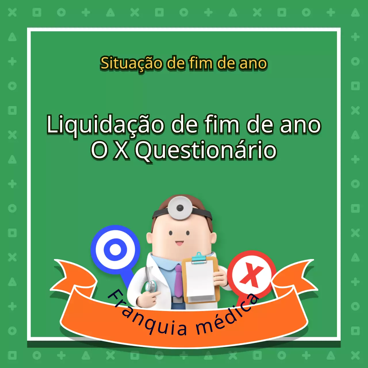 Questionário sobre os impostos de fim de ano com ilustrações bonitas e verdes