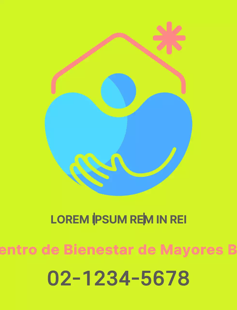 Para el personal del centro con el símbolo azul-rosa de la ilustración del centro de bienestar