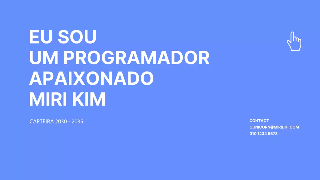 Portfólio de desenvolvedores em azul