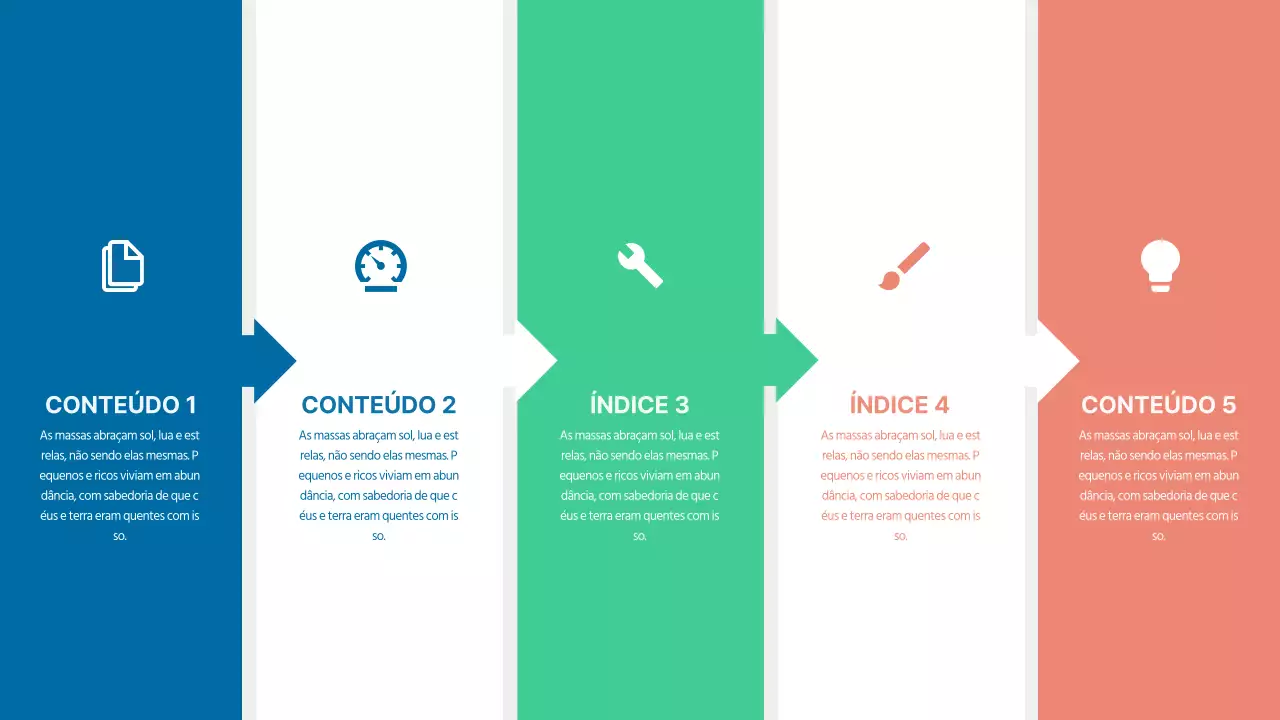 Uma linha cronológica simples com um conceito colorido