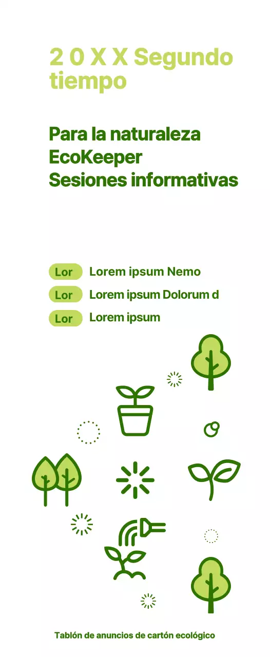 Icono de la naturaleza de estilo sencillo combinado en verde y chartreuse Acerca de la información sobre la ecogestión