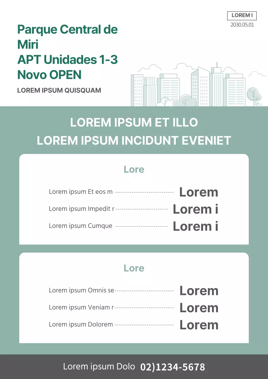 Documentos do anúncio de um apartamento de cor menta para venda