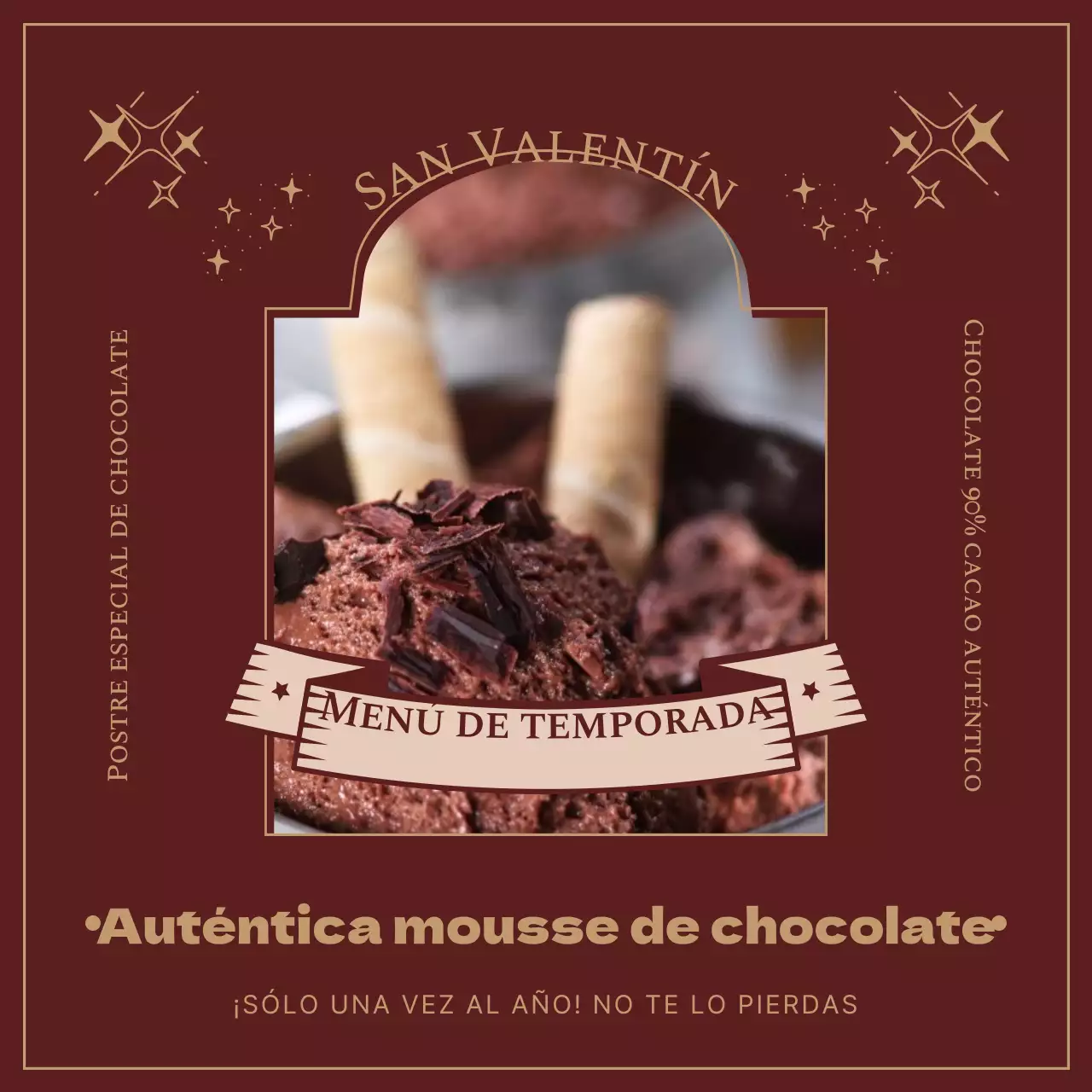 Presentamos el menú de postres rojo y dorado de San Valentín
