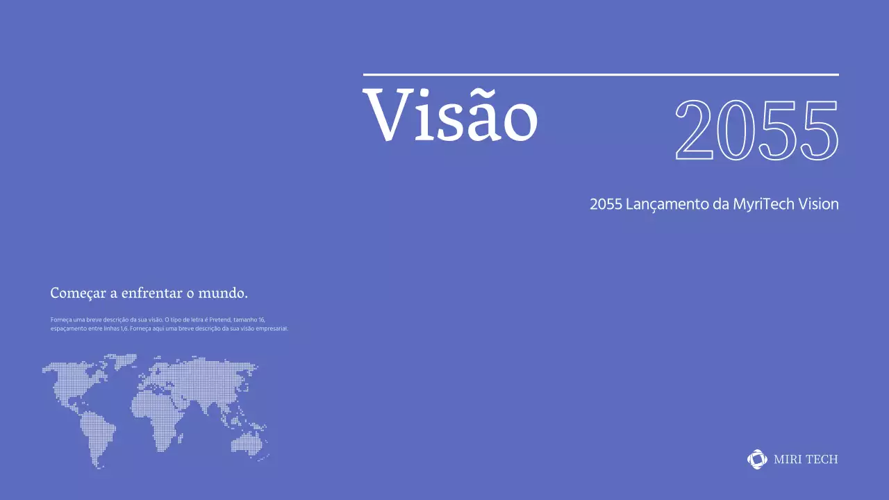Apresentação simples do evento em azul e cinzento