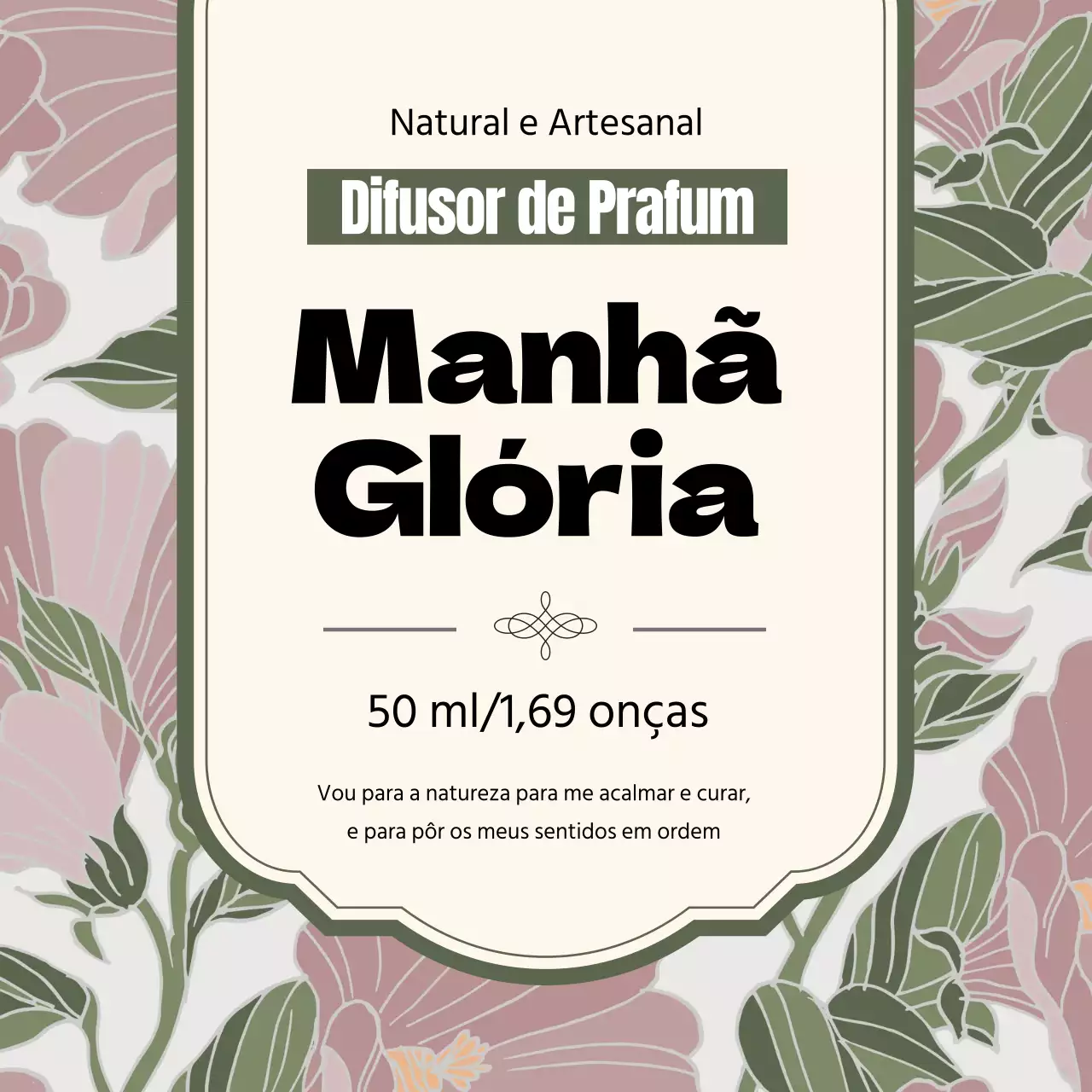 Rótulo de perfume vintage com ilustração verde
