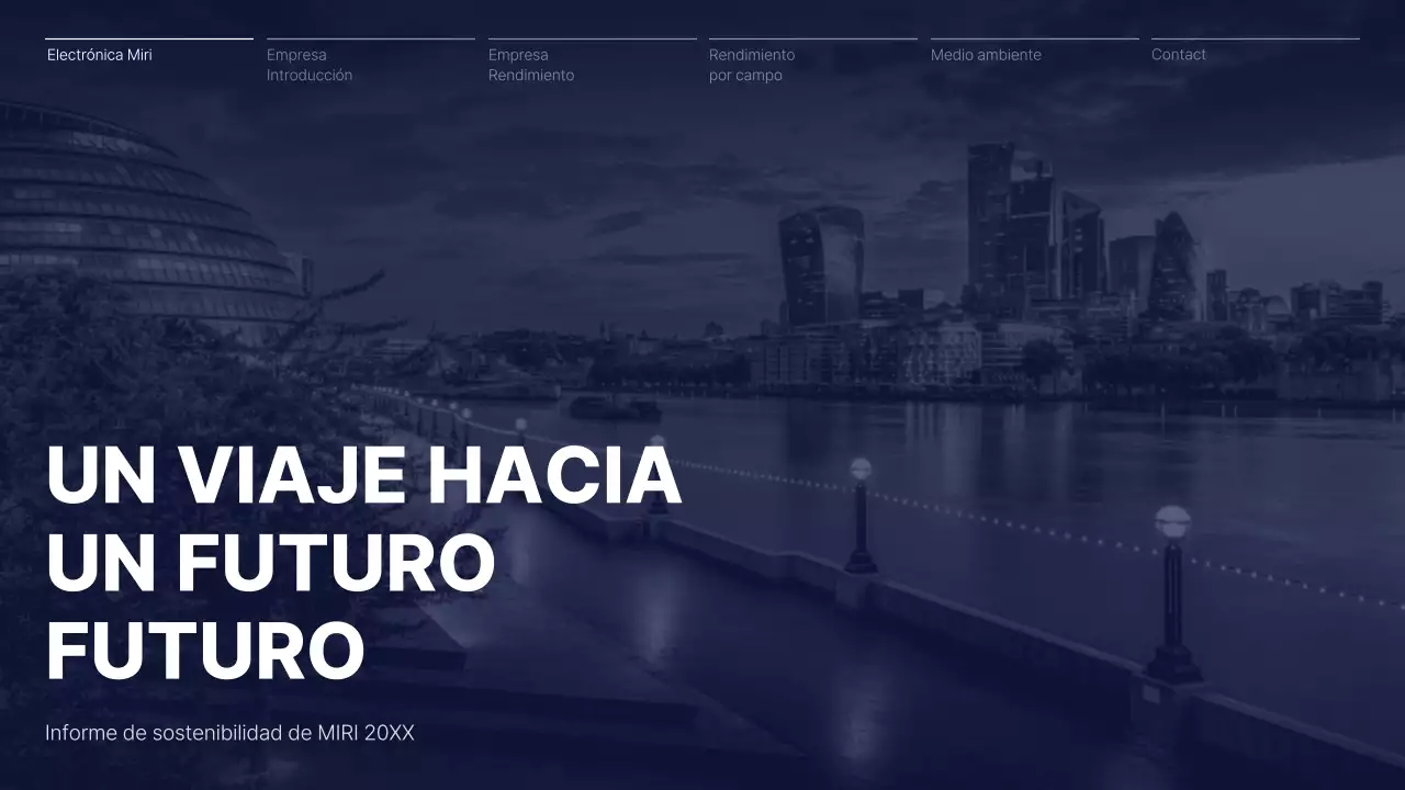 Concepto sencillo en azul marino y blanco de informe de gestión empresarial