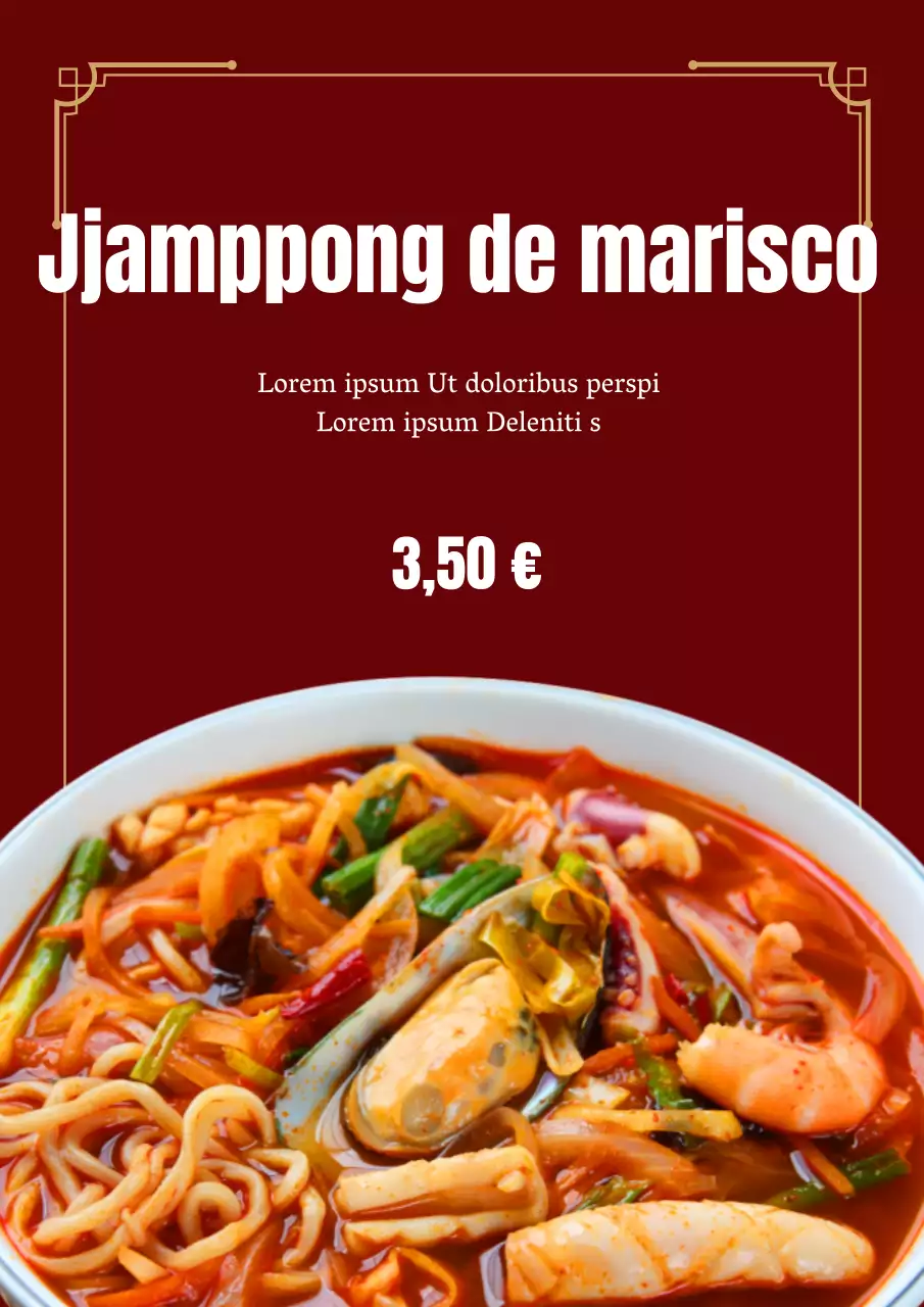 Promover a comida chinesa em vermelho