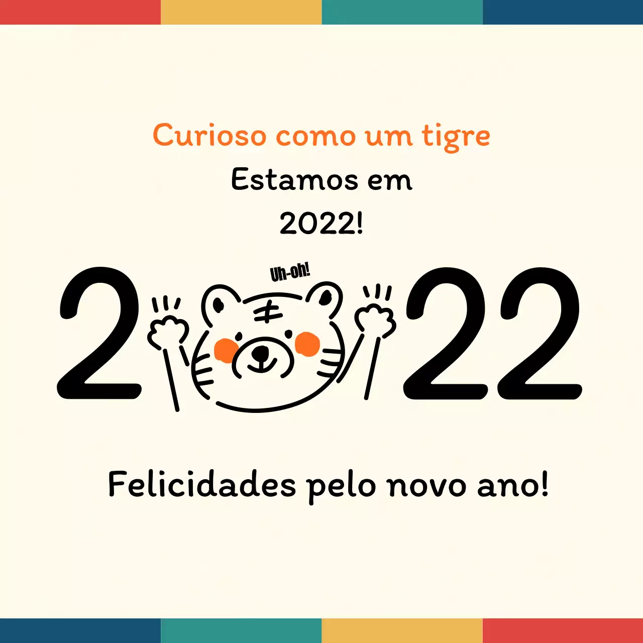 Ilustração de linha de felicitações de Ano Novo