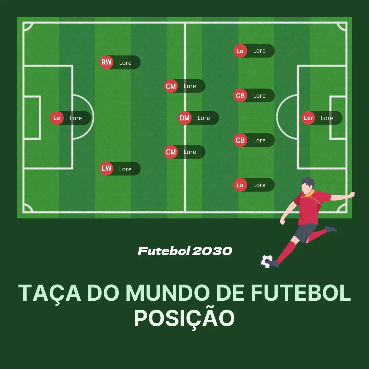 Posições no futebol a verde