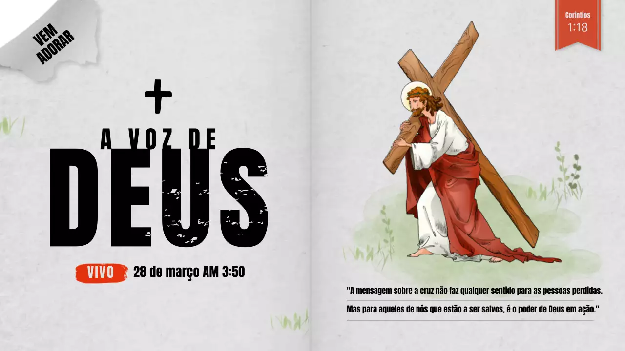 Miniatura religiosa do YouTube para a Semana da Paixão com fundo cinzento Conceito de livro bíblico