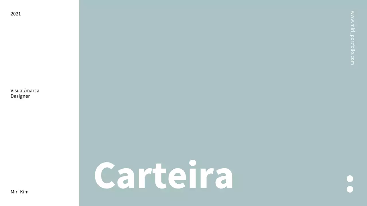 Portfólio com um layout minimalista