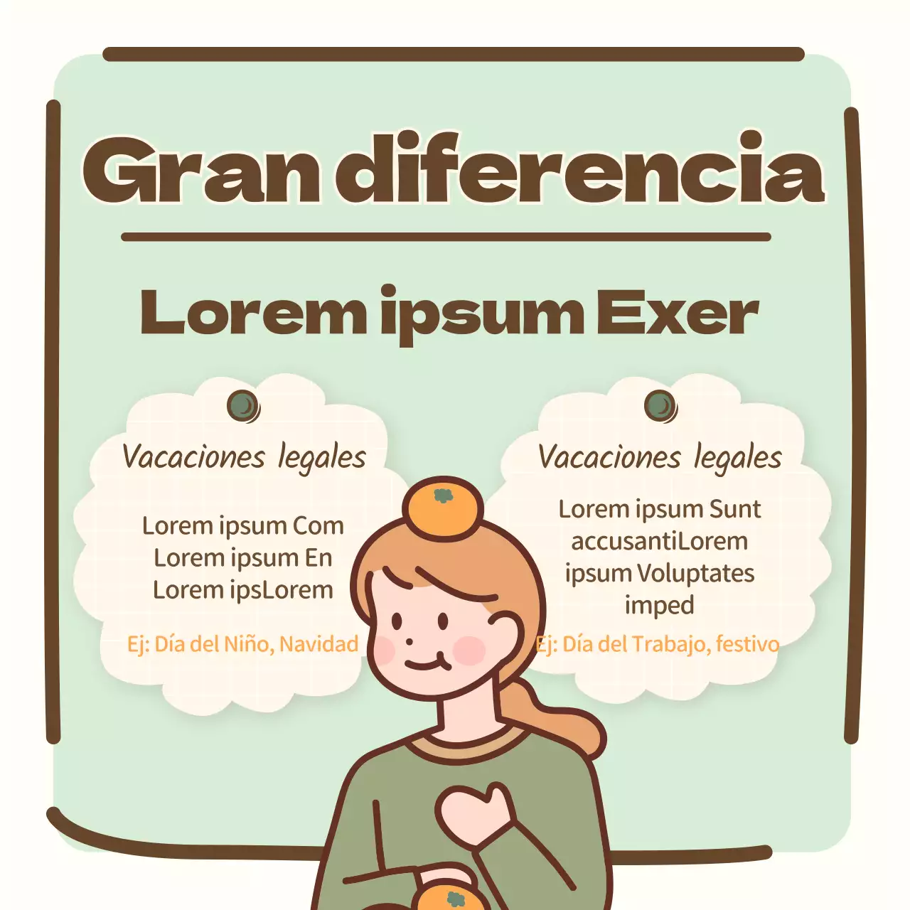 Encantador y cálido conocimiento de las vacaciones de los trabajadores en colores pastel