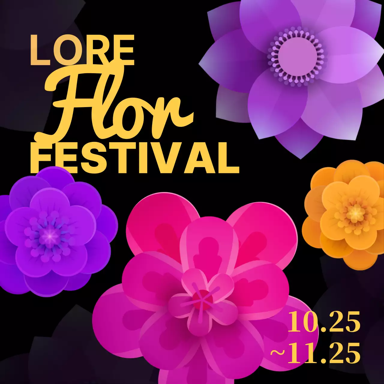 Um festival de amarelo e púrpura